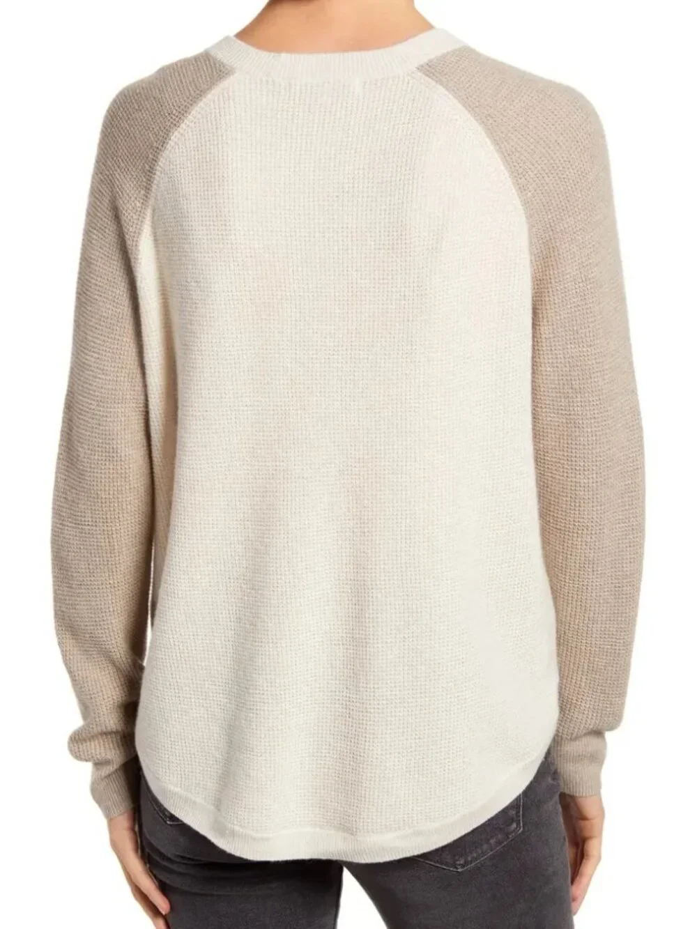 Madewell NWT Jane Waffle Stitch Sweater in Heather Cement size XL
